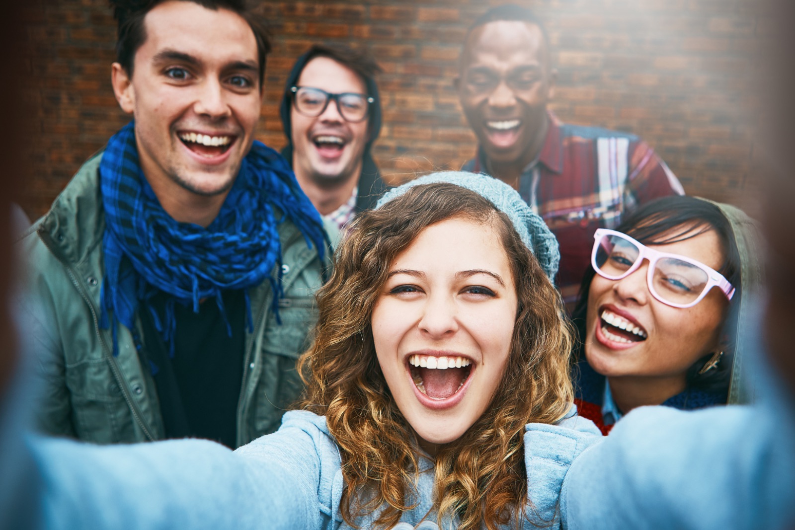 A group of young happy people